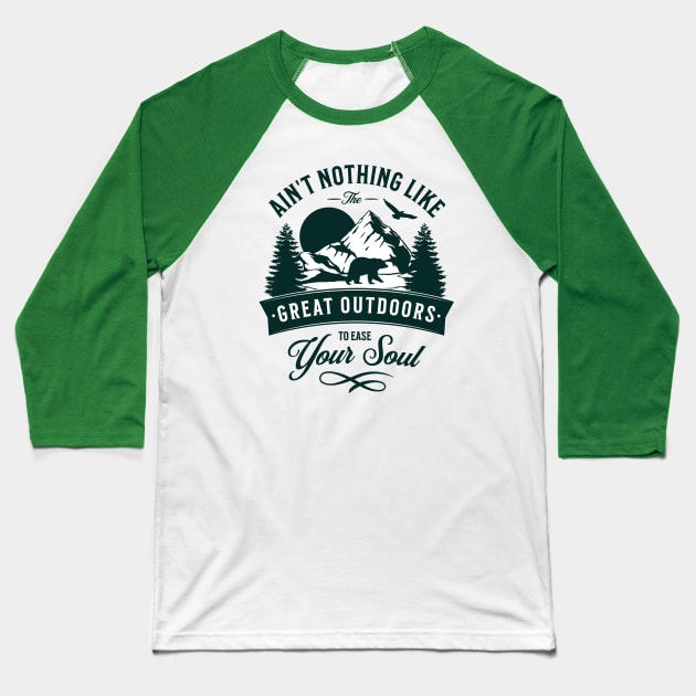 Country Bear The Great Outdoors Baseball T-Shirt by Sandpiper Print Design